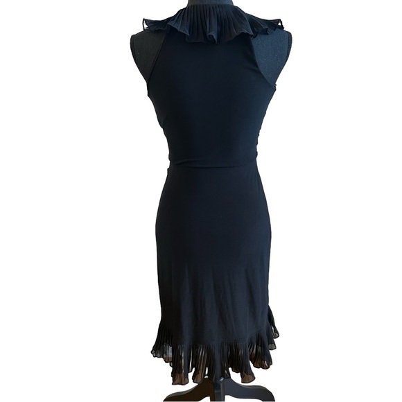White House Black Market Black Sleeveless Wrap Dress with Ruffle Detail. Size 8 - Picture 2 of 5